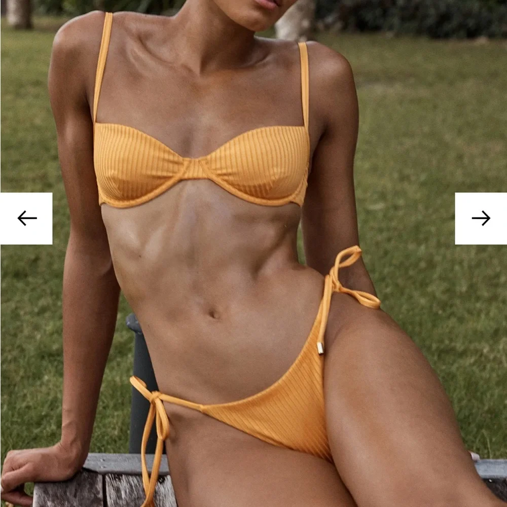 Monday Swimwear Palma Bottom - Clementine Wide Rib